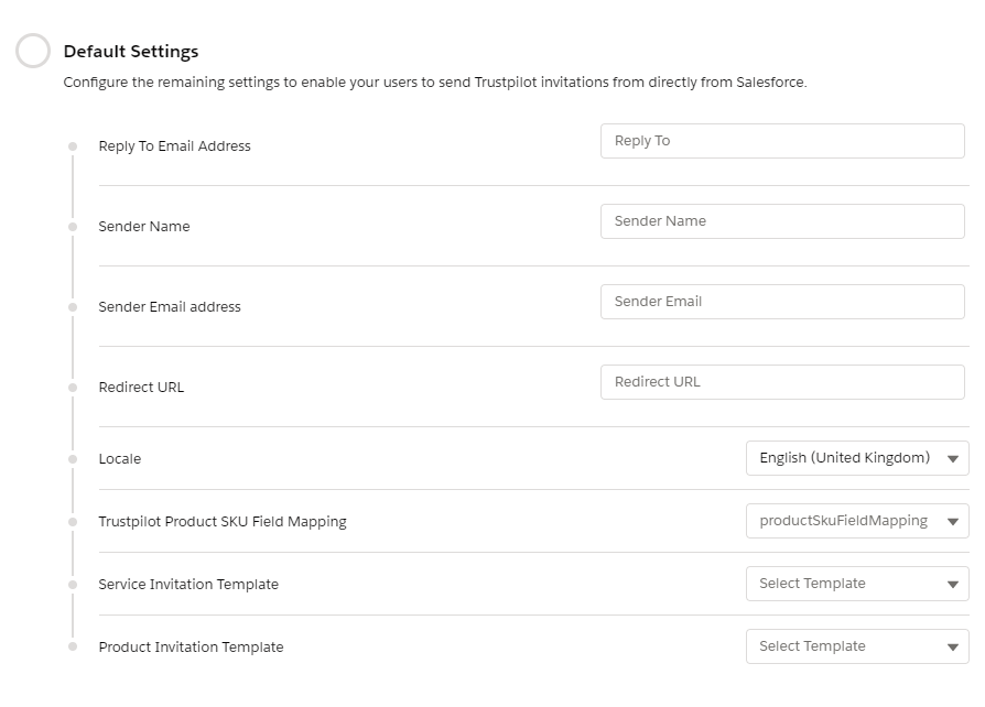 How to set the default settings