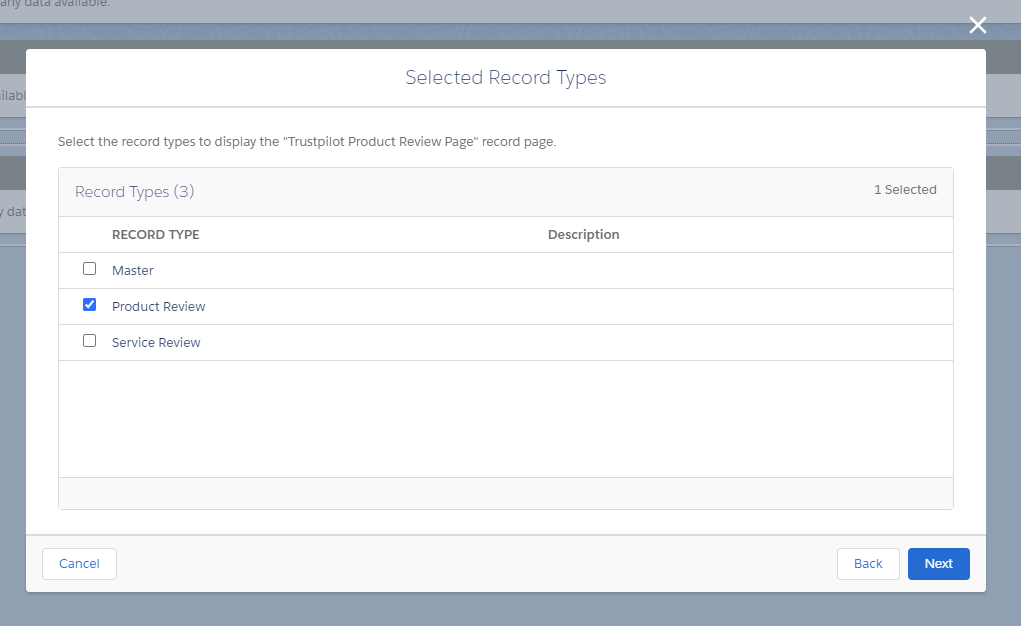Select Product Review from the Record Types list