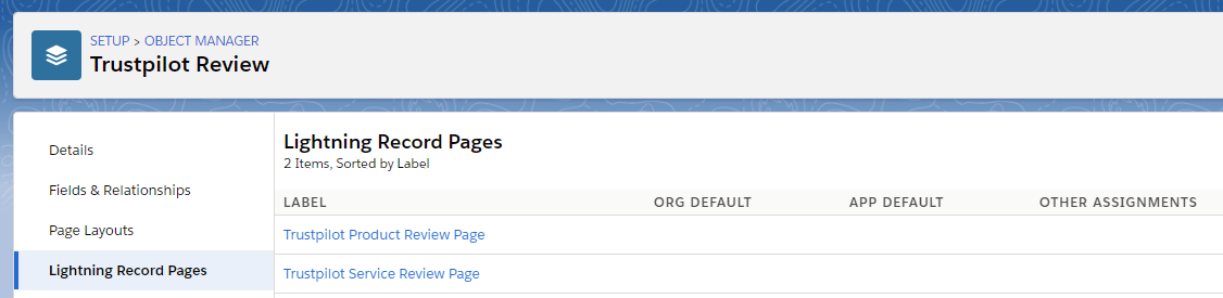 Select the Trustpilot Product Review Page link