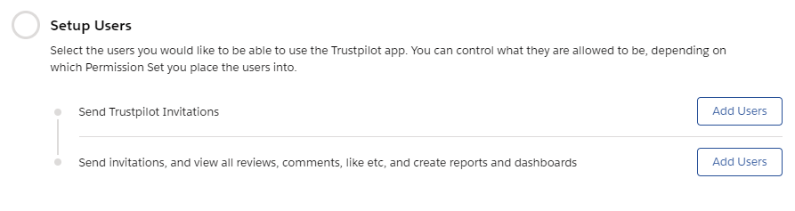 Setup Users section of the Setup Wizard