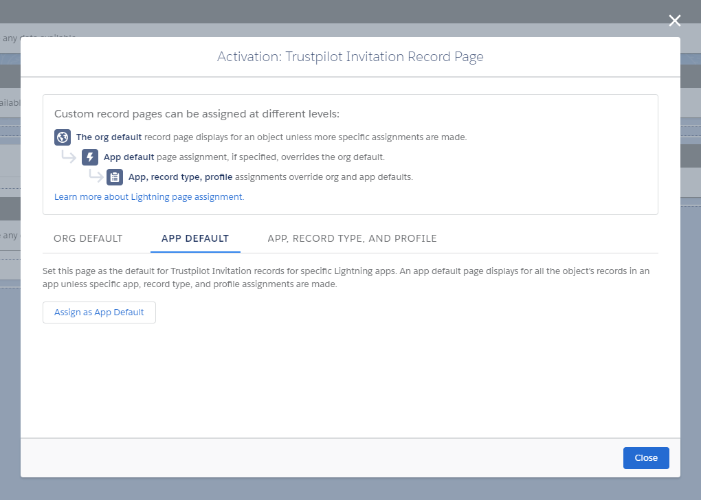 Use the Assign as App Default button