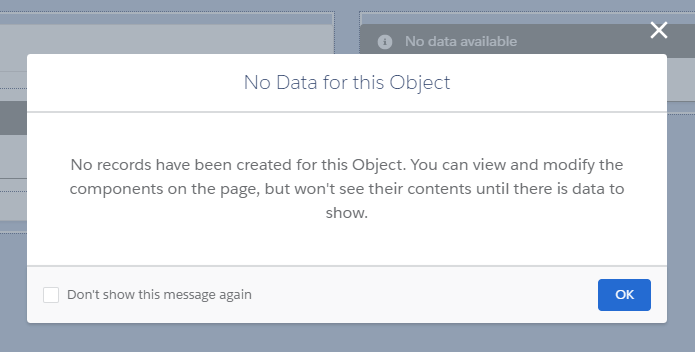 Use the OK button to close the popup